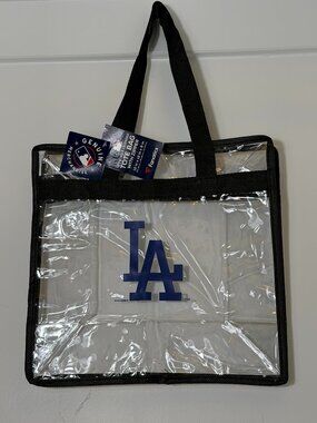 NWT Fanatics MLB Los Angeles Dodgers Clear Tote Bag with Zipper Stadium Bag